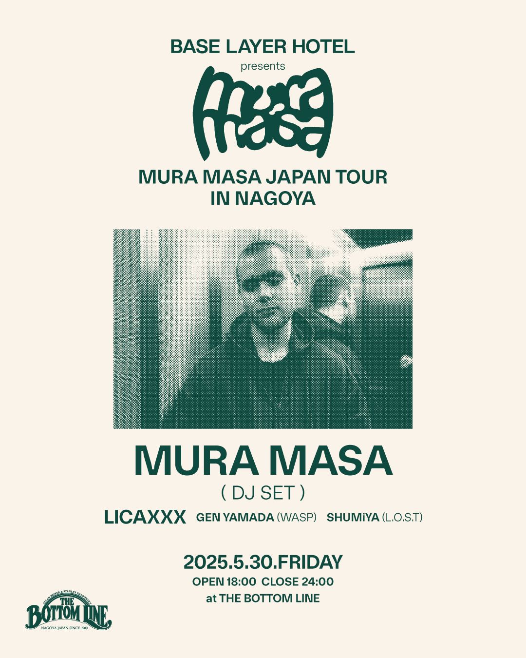 BASE LAYER HOTEL presents MURA MASA Japan Tour in Nagoya‬