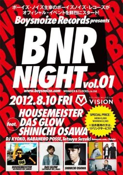 BNR NIGHT vol.01　feat. HOUSEMEISTER / DAS GLOW / 大沢伸一 / DJ KYOKO / HABANERO POSSE
