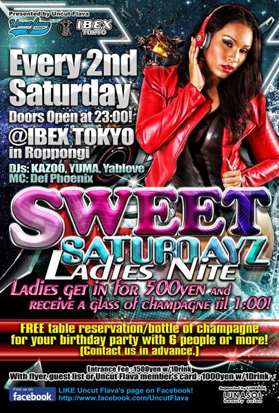 SWEET SATURDAYZ Ladies Nite "Tomo & Miwako Birthday Bash"