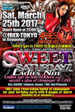 SWEET SATURDAYZ "ARIES BIRTHDAY BASH"