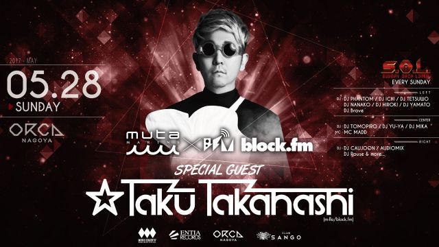 SPECIAL GUEST : Taku Takahashi(m-flo/block.fm)  / muta × block.fm ORCA&SANGO / 『 S.O.L -SUNDAY ORCA 