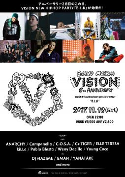 VISION 6th Anniversary presents "B.L.K"