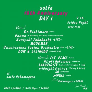 solfa 10th Anniversary ”DAY 1” supported by ballaholic