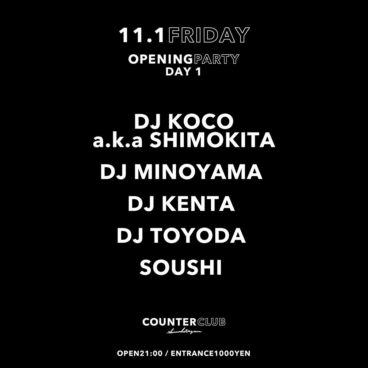 COUNTER CLUB OPENING PARTY ‘’DAY 1’’