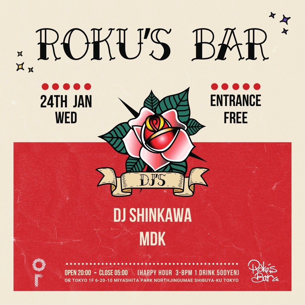 OR WEDNESDAY -ROKU’S BAR -