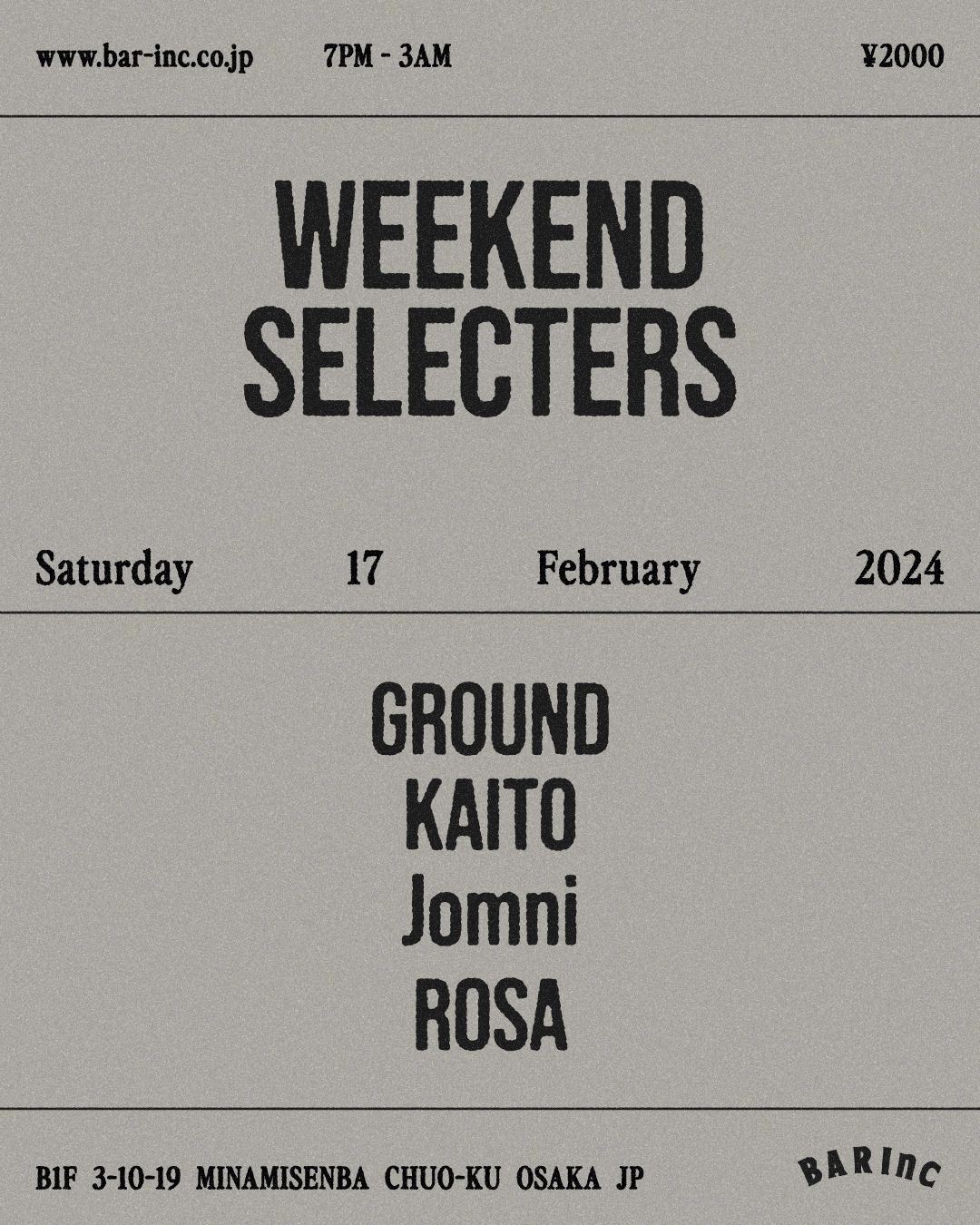 WEEKEND SELECTERS