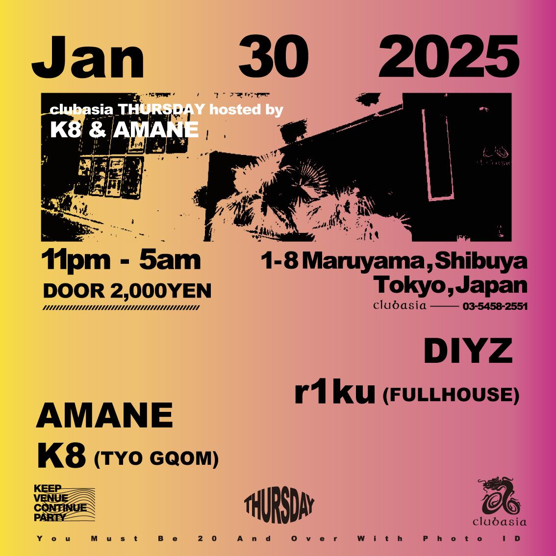clubasia THURSDAY hosted by K8 & AMANE 