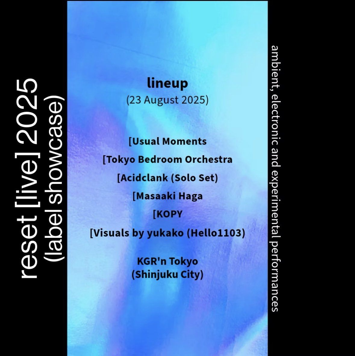 reset [live] 2025 (label showcase) | Tokyo Edition