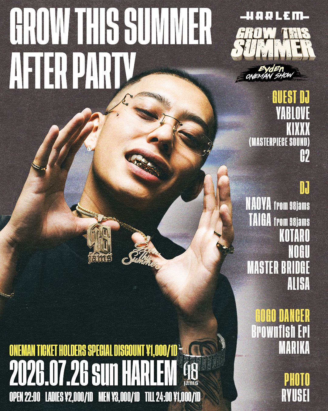 GROW THIS SUMMER AFTER PARTY -eyden ONEMAN SHOW-
