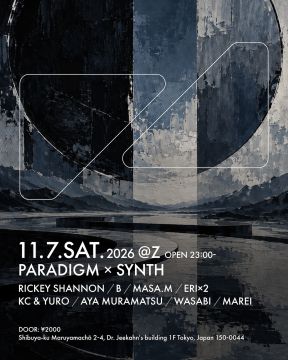 Flyer for PARADIGM × SYNTH at Z MARUYAMA