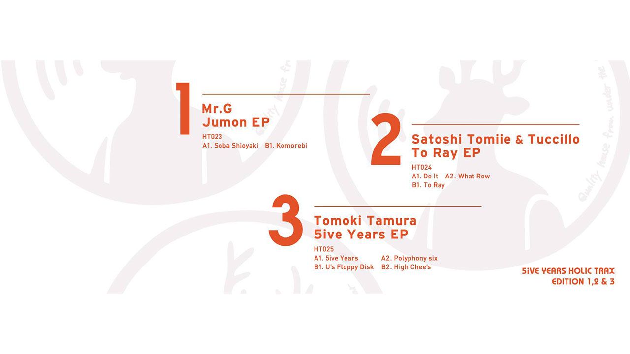 Holic Traxが５周年!! Mr.G、SATOSHI TOMIIE、Tomoki TamuraのEPがリリース