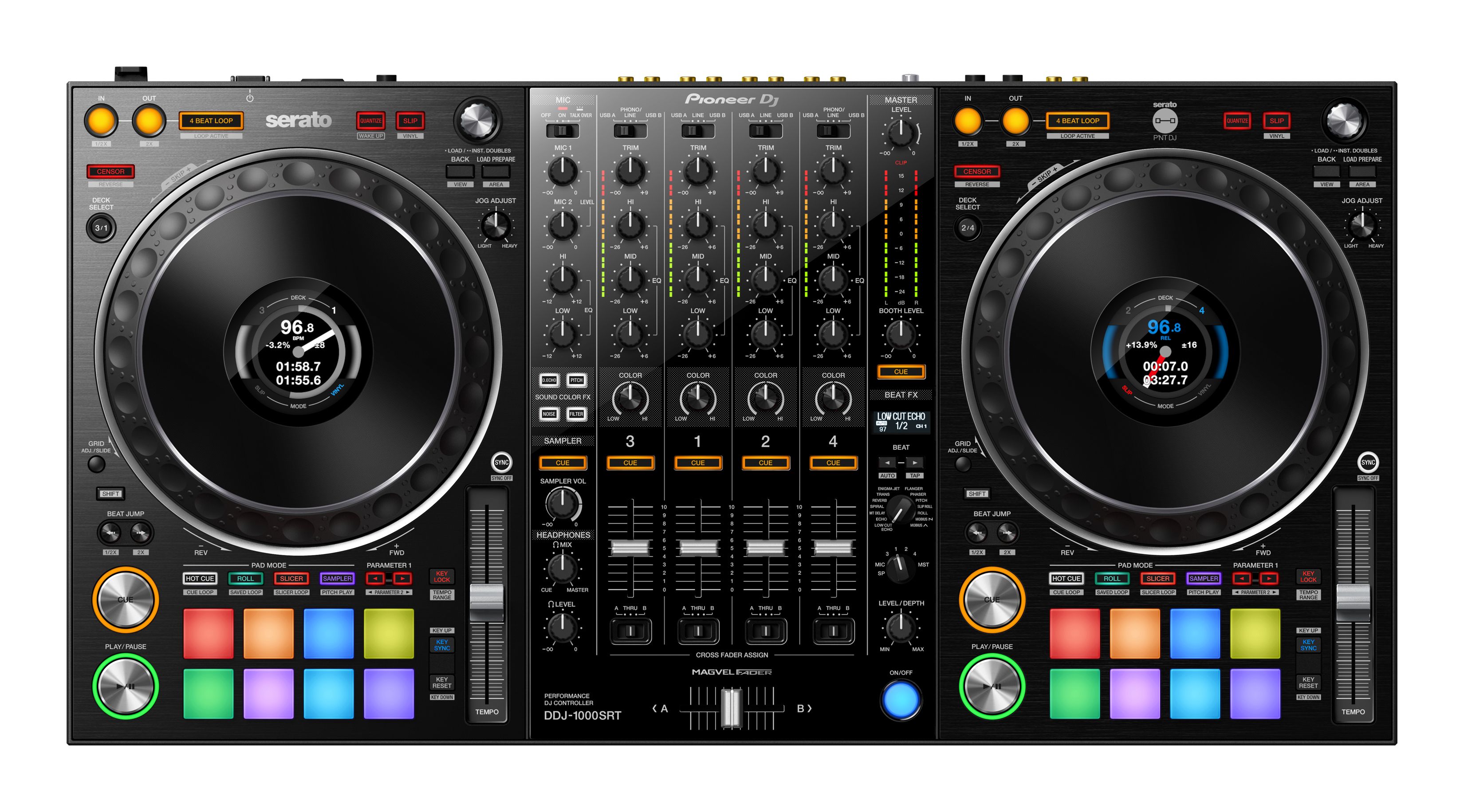 Pioneer DJが「Serato DJ Pro」専用の4chパフォーマンスDJコントローラー「DDJ-1000SRT」を発売