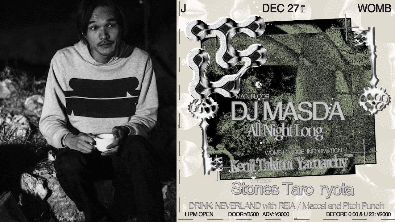 dj masda、WOMBにて自身がキュレーションするパーティー「J」開催。オールナイトロングセットを披露