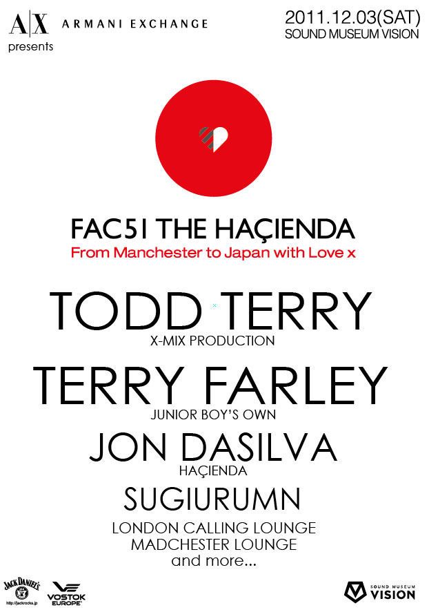 「THE HACIENDA TOKYO」第2弾は、Todd Terry、Terry Farleyらが出演