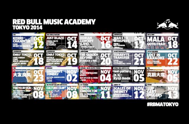 Red Bull Music Academy 2014 Tokyoのイベントプログラムが一挙公開！池田亮司、EYE、真鍋大度、MALA、Kerri Chandlerなど