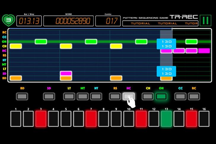ローランドの名機“TR-808”や、“TR-8”で遊べる音ゲーアプリ『TR-REC GAME』が無料で登場！