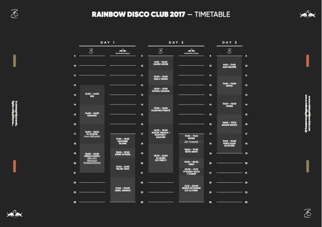 「RAINBOW DISCO CLUB 2017」のタイムテーブル公開